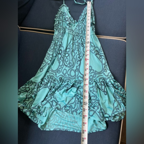 🏝️ Mara Hoffman Dress Small Teal - Picture 3 of 11